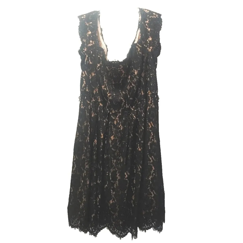 City Chic Dress Midi Black Lace Off Shoulder Formal Party Event Plus Sz 24W 3X